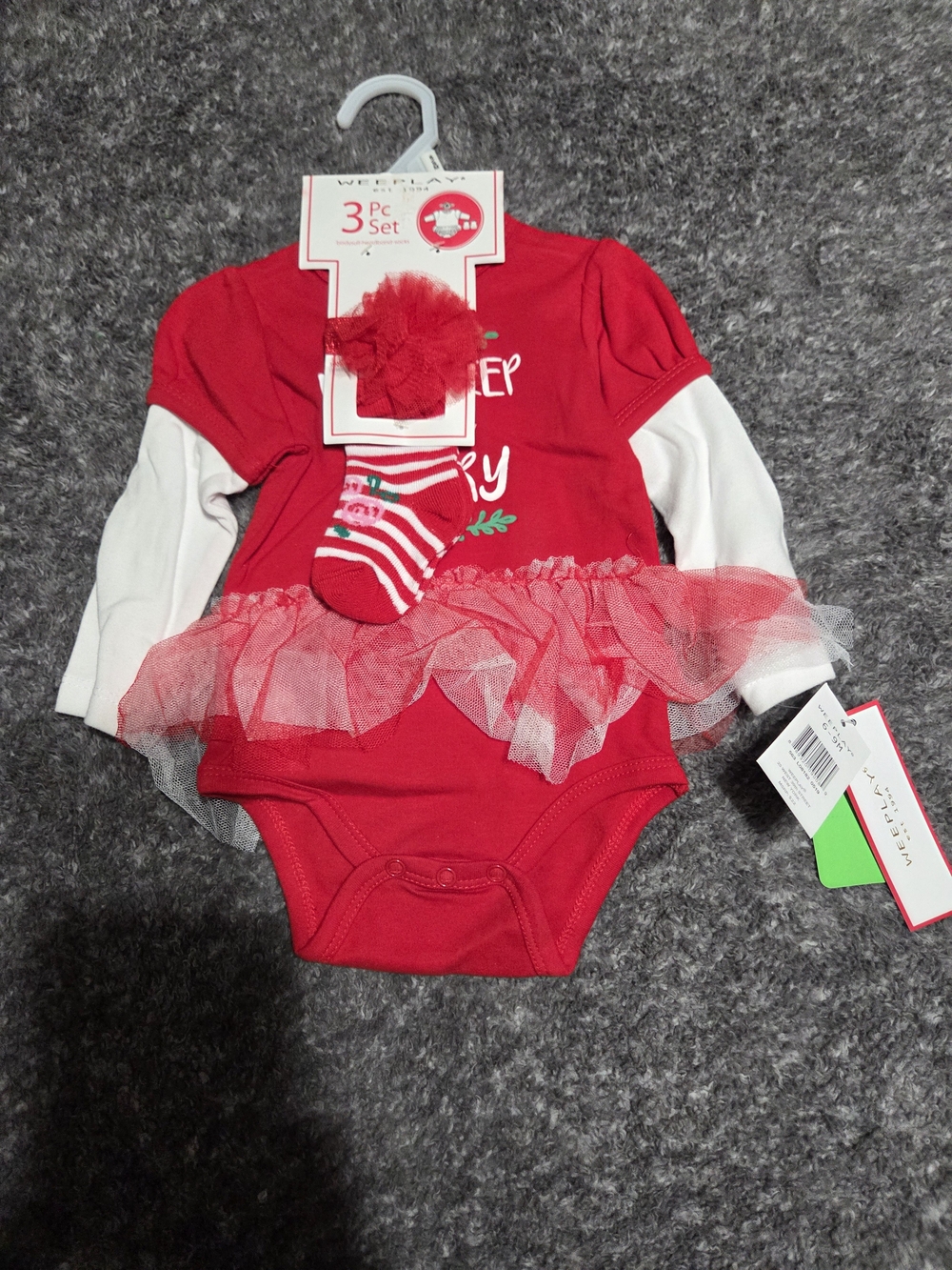 Red Baby Girls' Tutu Bodysuit 3-Piece Matching Set